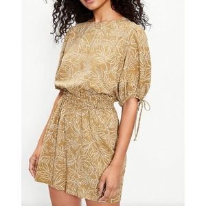 Ann Taylor Beige Floral Short Jumpsuit